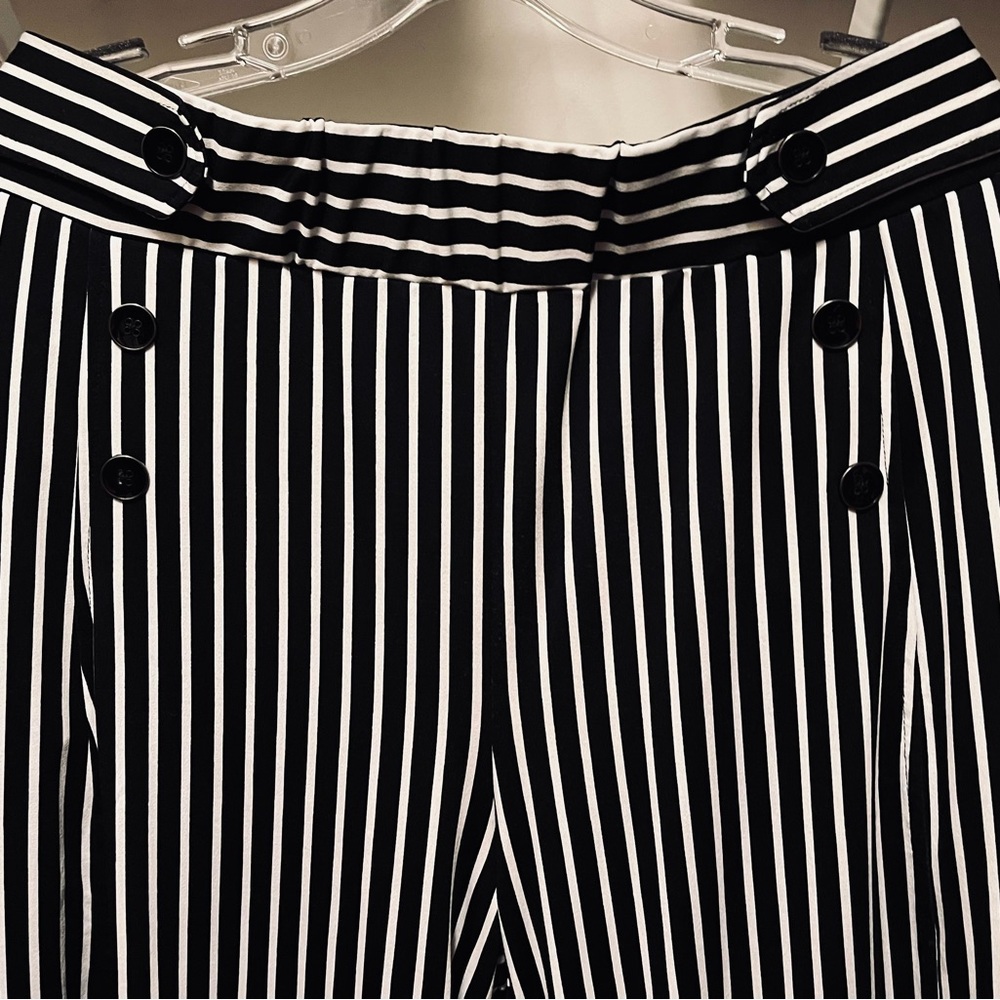 Bert and Louis Black and White Striped Pants